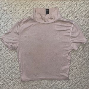 Mock neck cropped t shirt